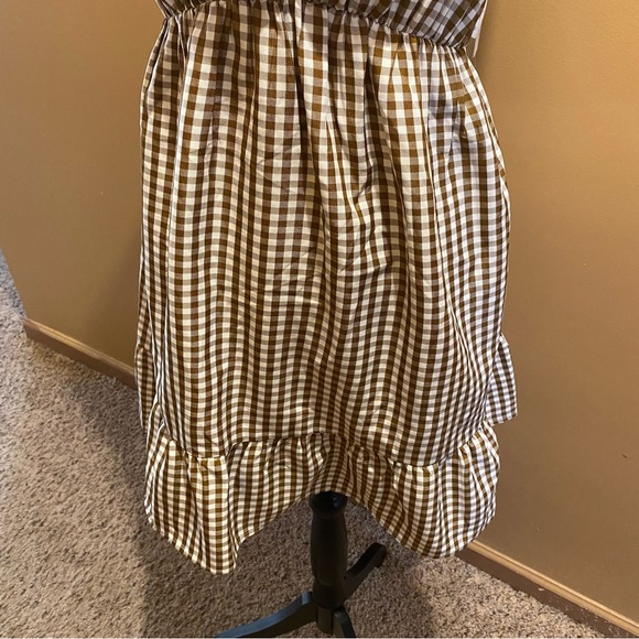 Speechless gingham brown/white open 2 strap above knee sundress NWT sz XXL - Picture 4 of 10
